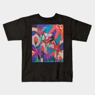 Bohemian Floral Garden Print Kids T-Shirt